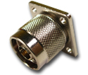 N panel mount plug with solder cup termination Connector