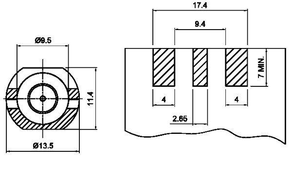 f precision end launch jack pcb Connector