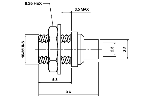mmcx straight rear mount bulkhead solder jack Connector