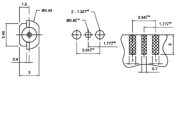 MMCX edge mount plug pcb Connector