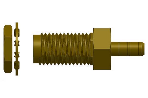 sma straight rear mount bulkhead crimp jack Connector