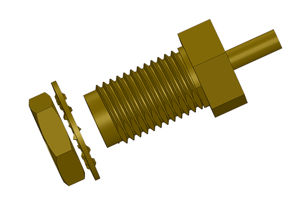 sma rear mount bulkhead solder jack for semi rigid cable Connector