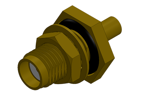sma rear mount bulkhead solder jack with o ring Connector