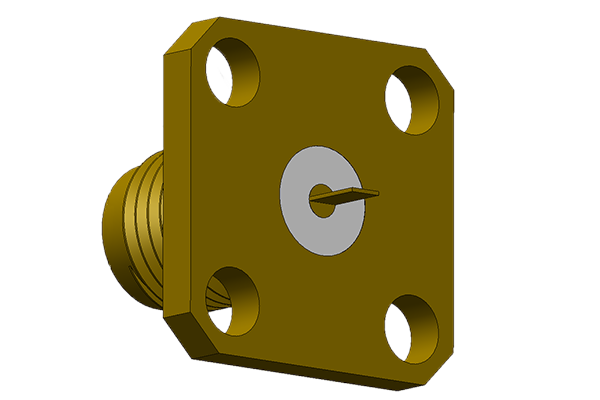 sma 4 hole panel mount jack with tab terminal pcb Connector