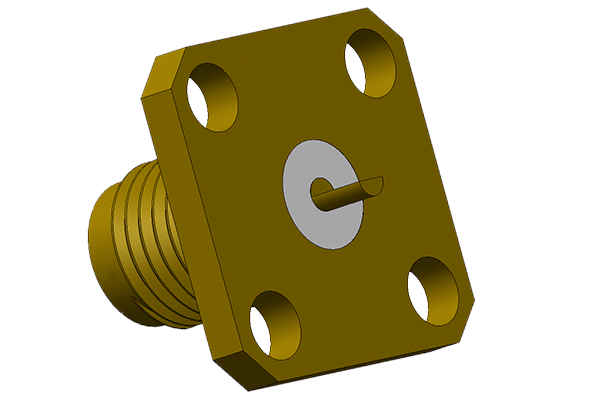 sma 4 hole panel mount jack with half round terminal pcb Connector
