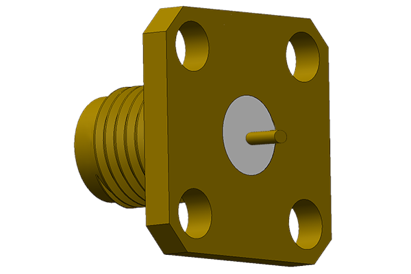 sma 4 hole panel mount jack with solder post termination 26.5 GHz pcb Connector