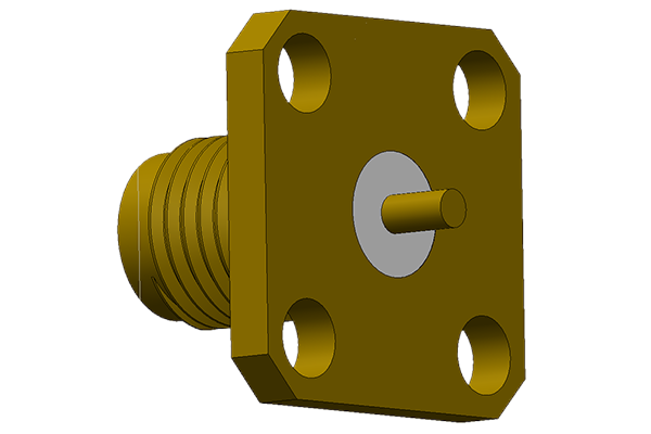 sma 4 hole panel mount jack with solder post terminal pcb Connector