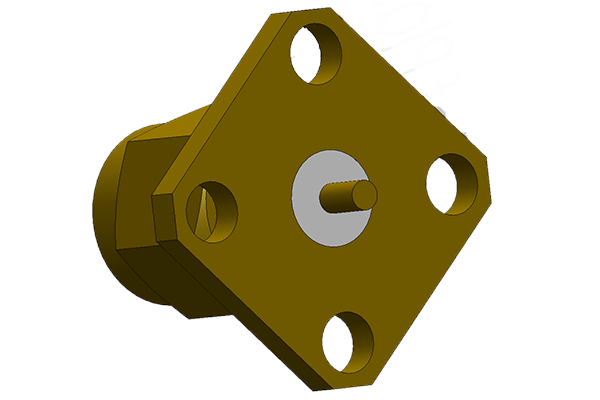 sma 4 hole panel mount plug with solder post pcb Connector